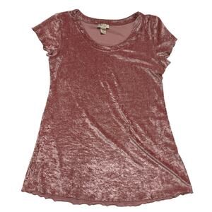 Vintage 90s Victorias Secret Night Shirt Dress Med Crushed Velvet Pink Fairygoth